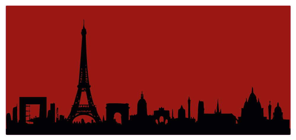 Grafiken Paris schwarz rot - Magnetfolie für USM Haller, verschiedene Größen, mit und ohne Griffausschnitt