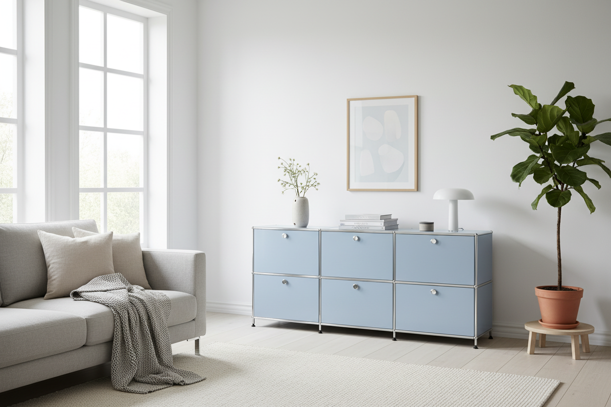 Farbe Aquarellblau - Magnetfolie für USM Haller, verschiedene Größen, mit und ohne Griffausschnitt