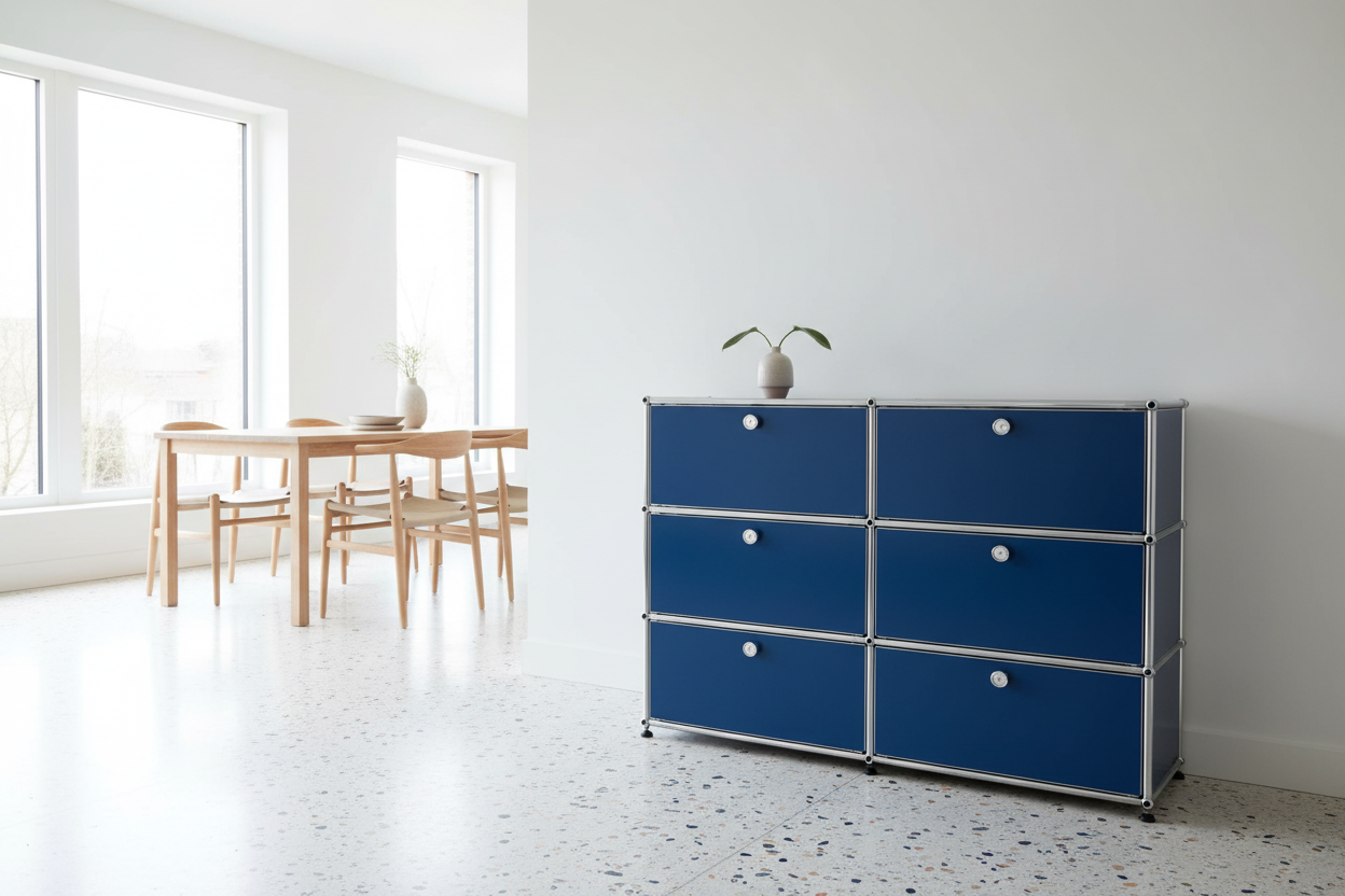 Farbe USM Enzianblau - Magnetfolie für USM Haller, verschiedene Größen, mit und ohne Griffausschnitt